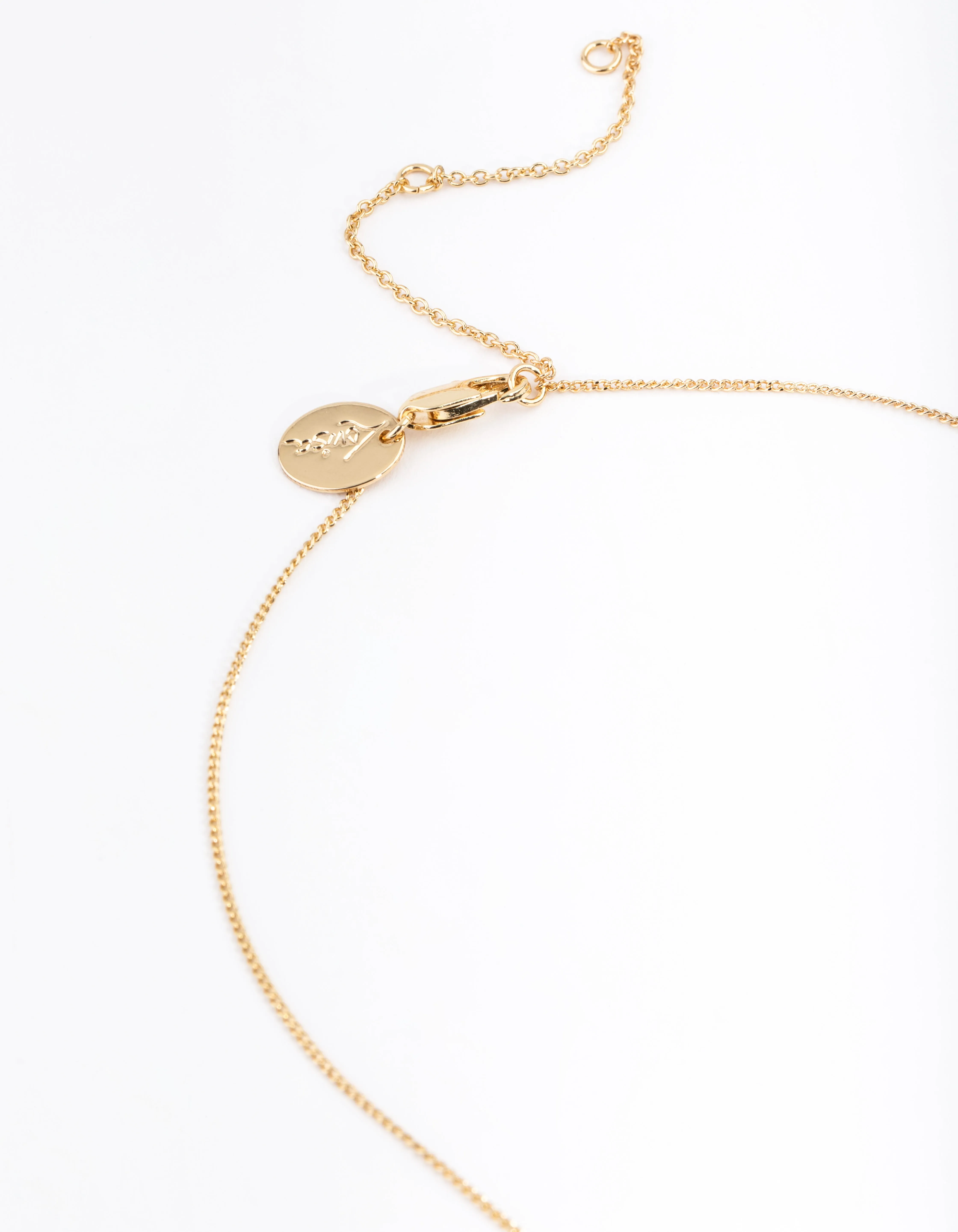 Gold Plated Rectangle Tag Necklace