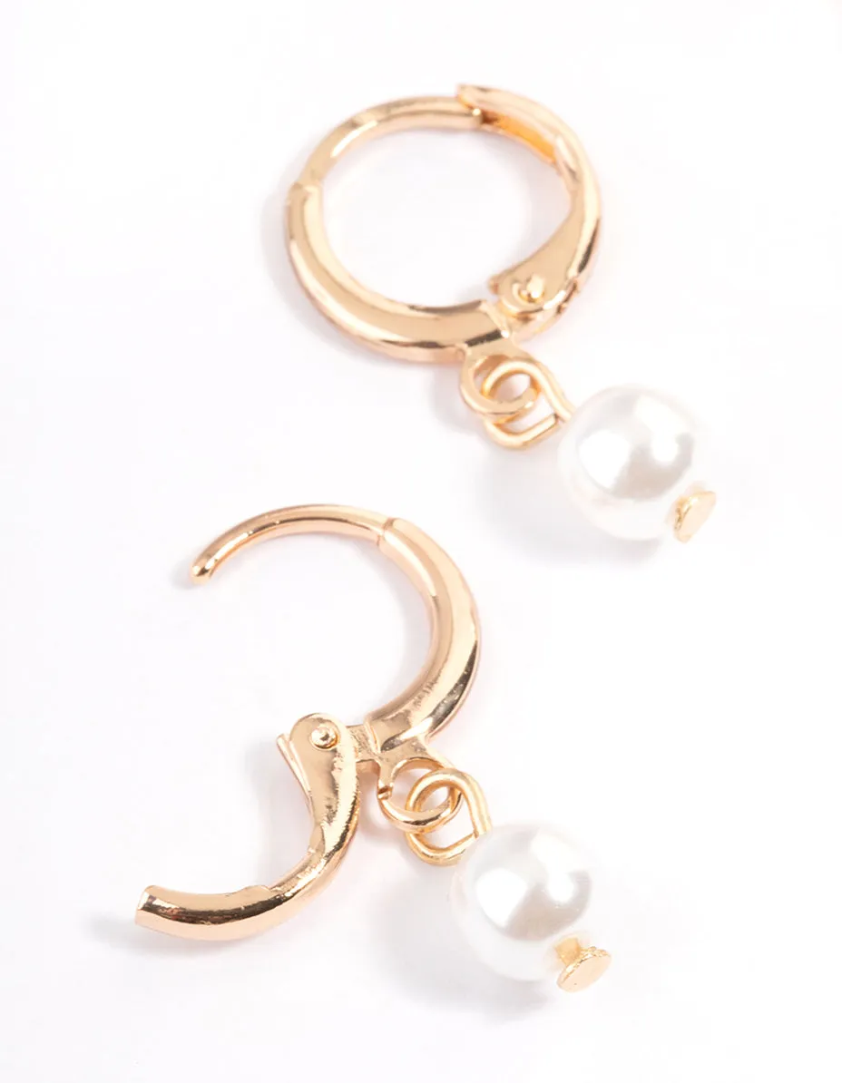 Gold Pretty Charm Pearl Earring 4-Pack