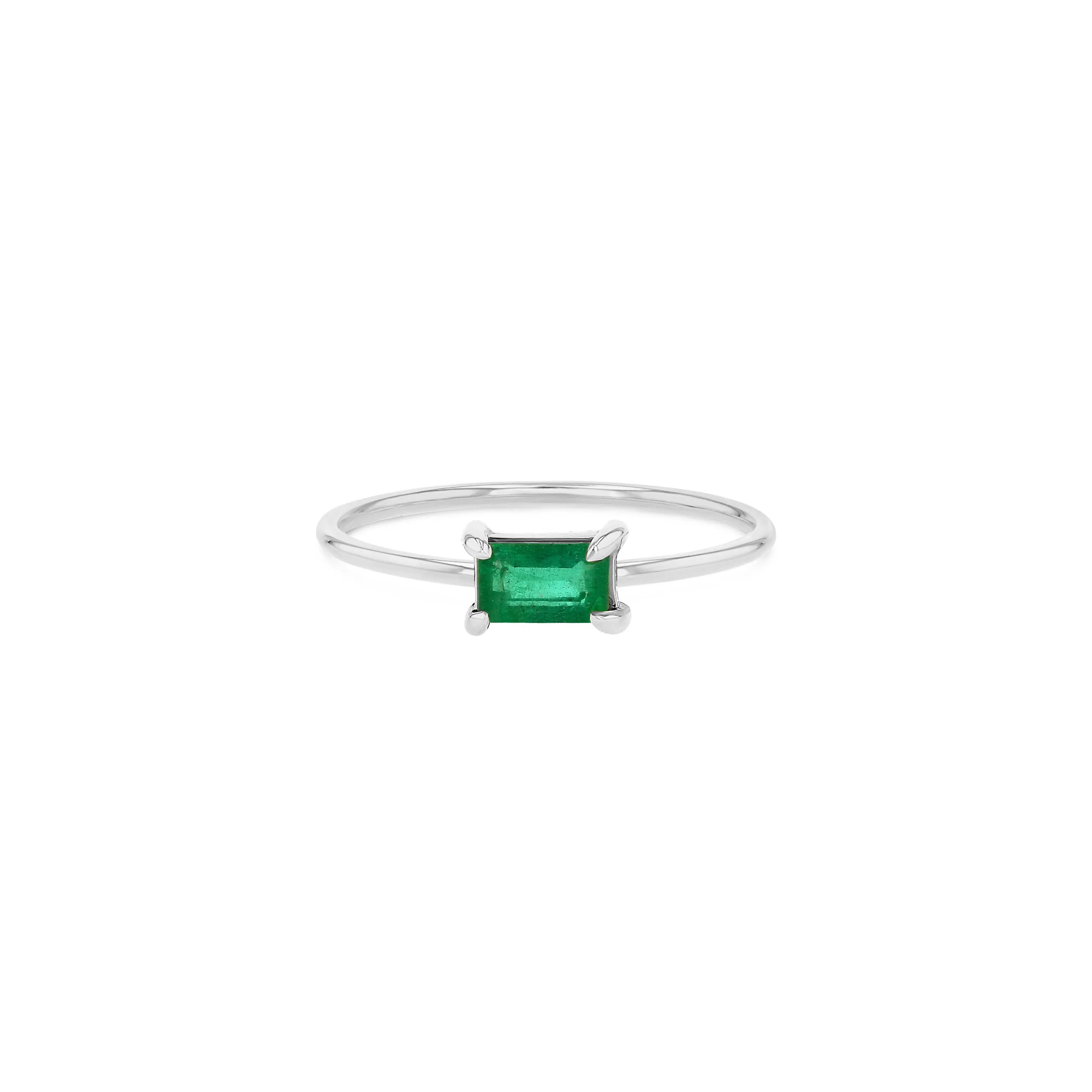 Green Emerald Stacker Ring