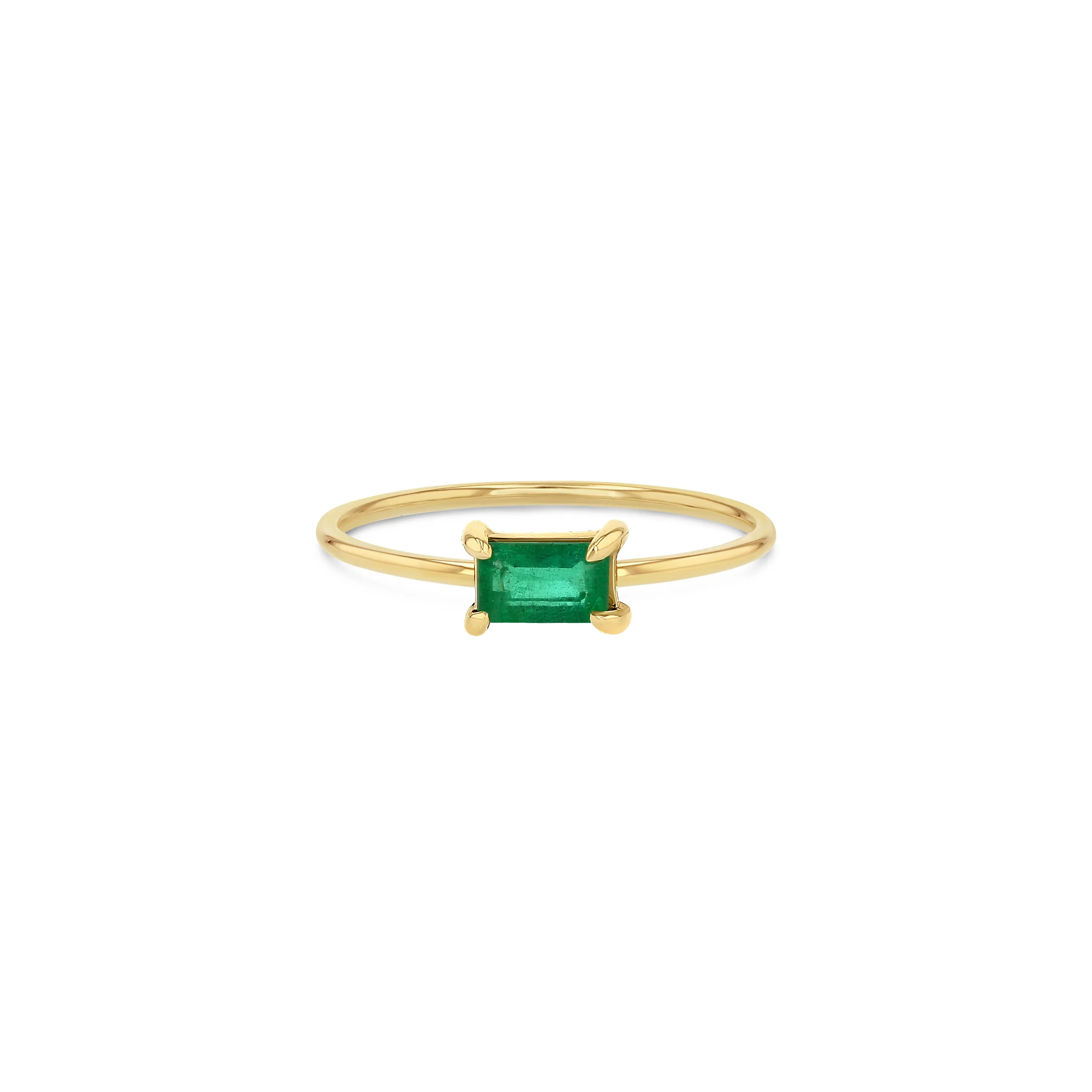 Green Emerald Stacker Ring