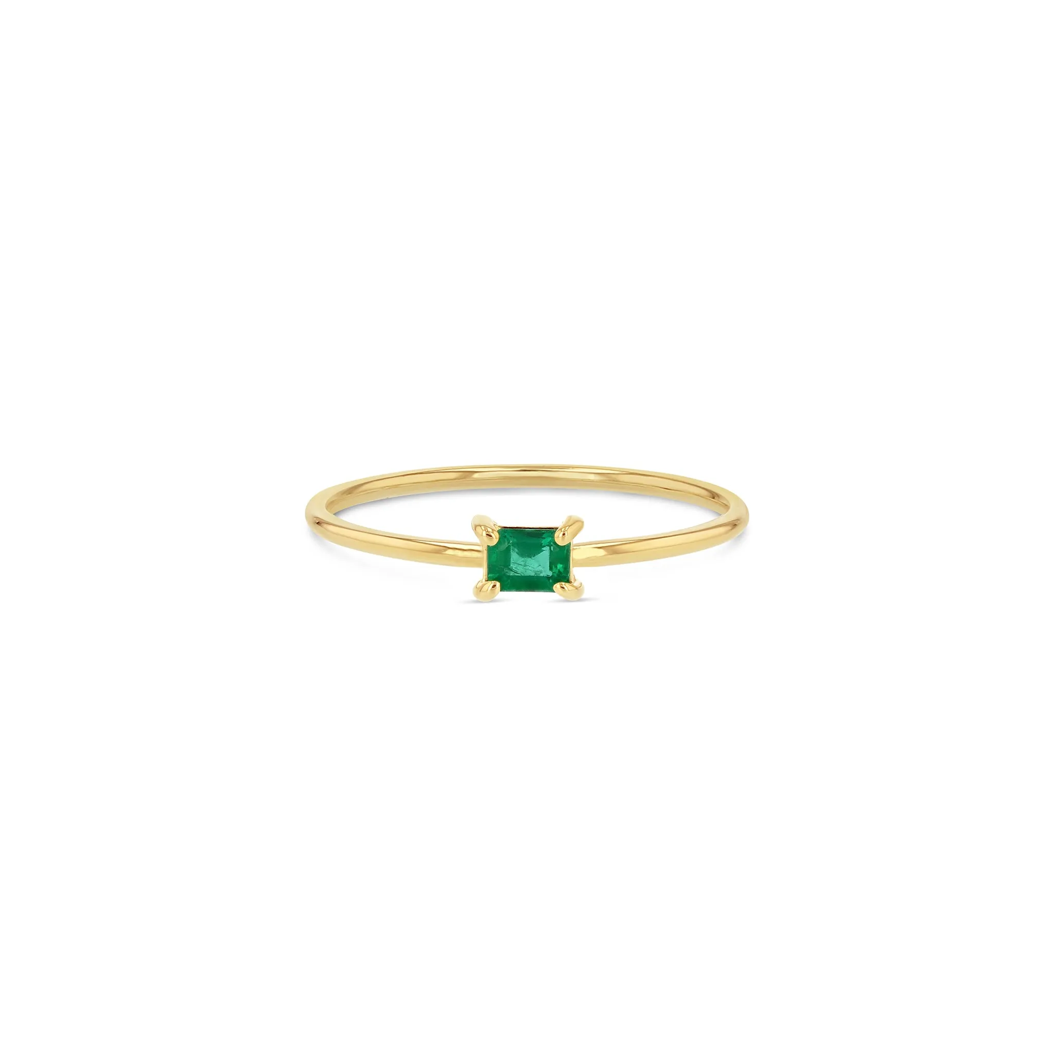 Green Emerald Stacker Ring