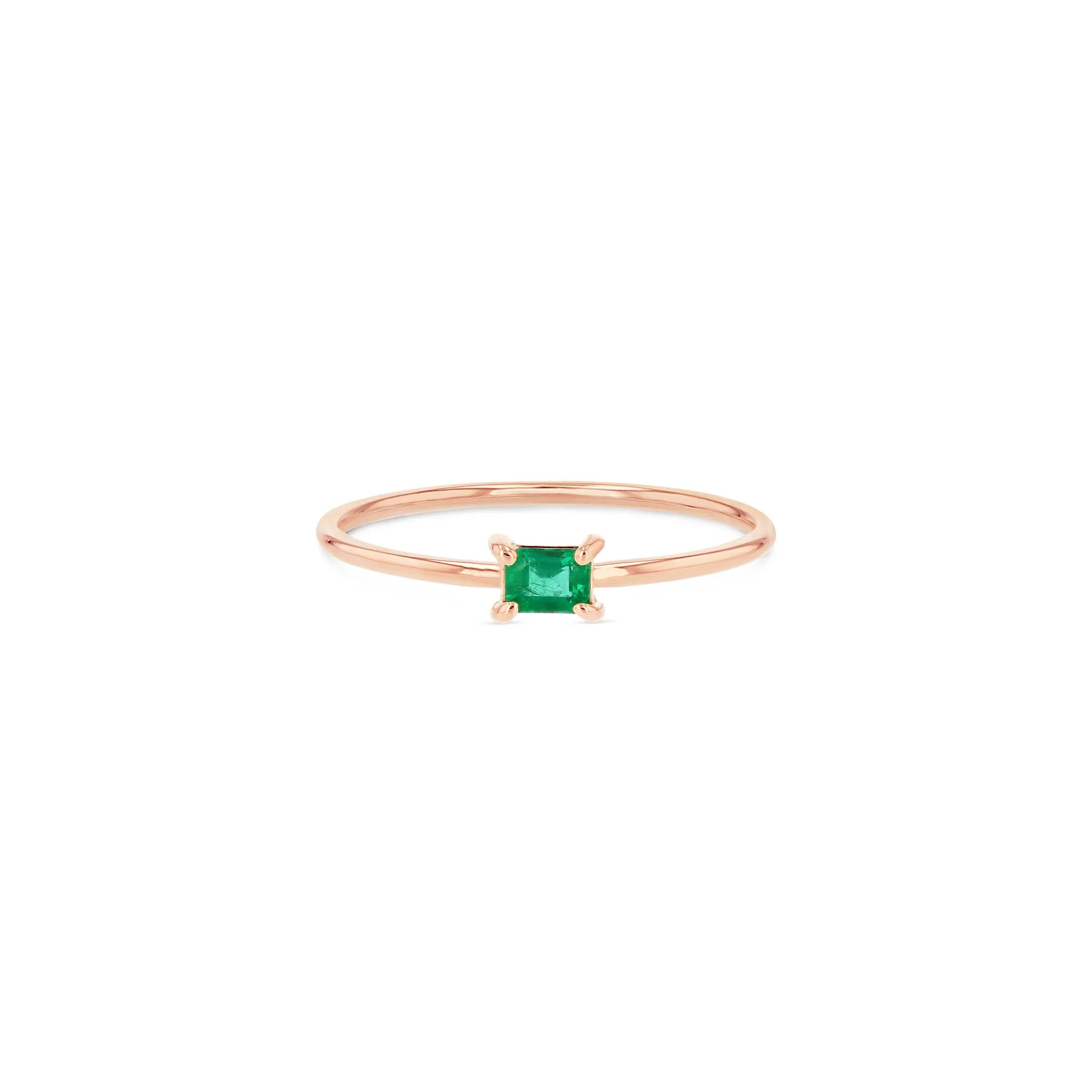 Green Emerald Stacker Ring