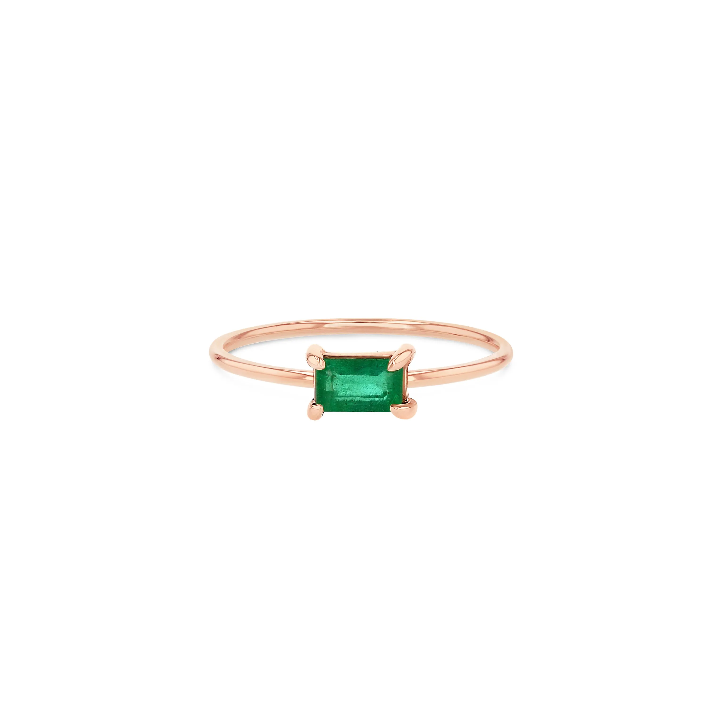 Green Emerald Stacker Ring