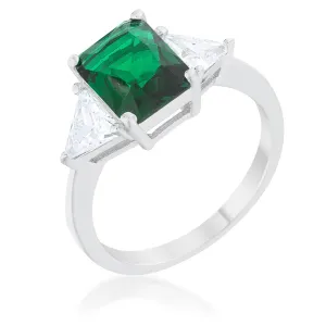 Gretchen 3ct Emerald Radiant CZ Engagement Ring | 4.5ct