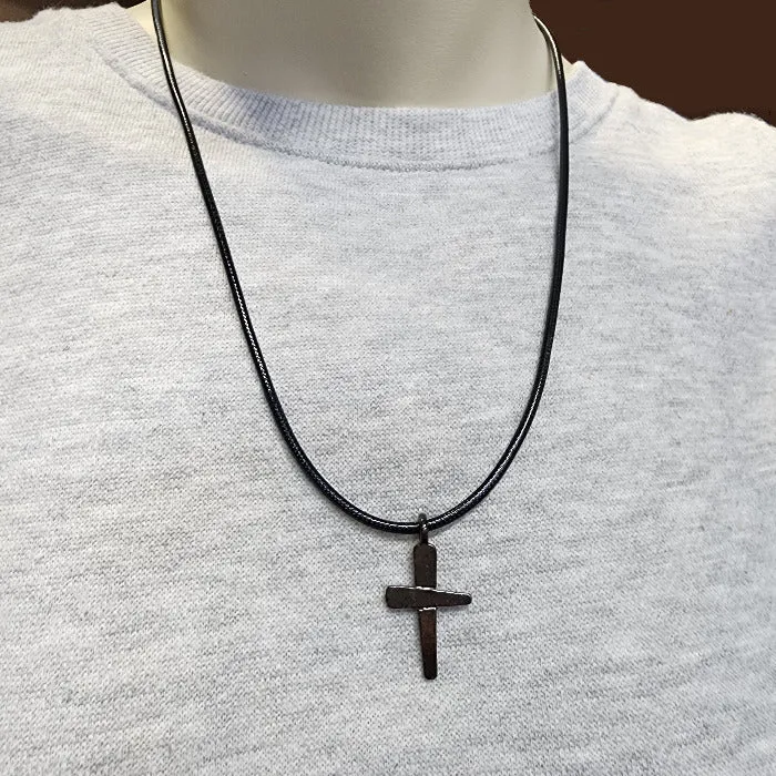 Jesus Ichthus Small Fish Gunmetal Finish Necklace