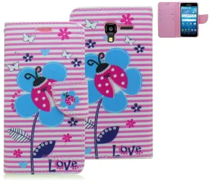 KYOCERA REACH/C6743/VIEW PINK FLOWER ILLUTION LEATHER WALLET CASE