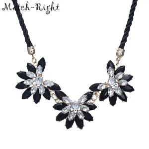 Match-Right Arrival Fashion Jewelry Trendy Women Necklaces & Pendants Rope Chain Statement Necklace Flower Pendant For Gift