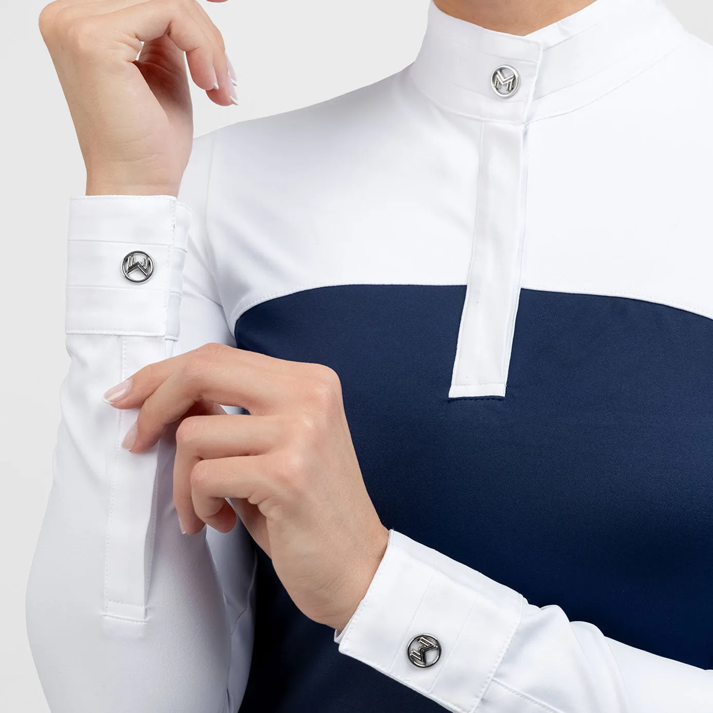 Maximilian Equestrian Era Long Sleeve Show Shirt - Navy