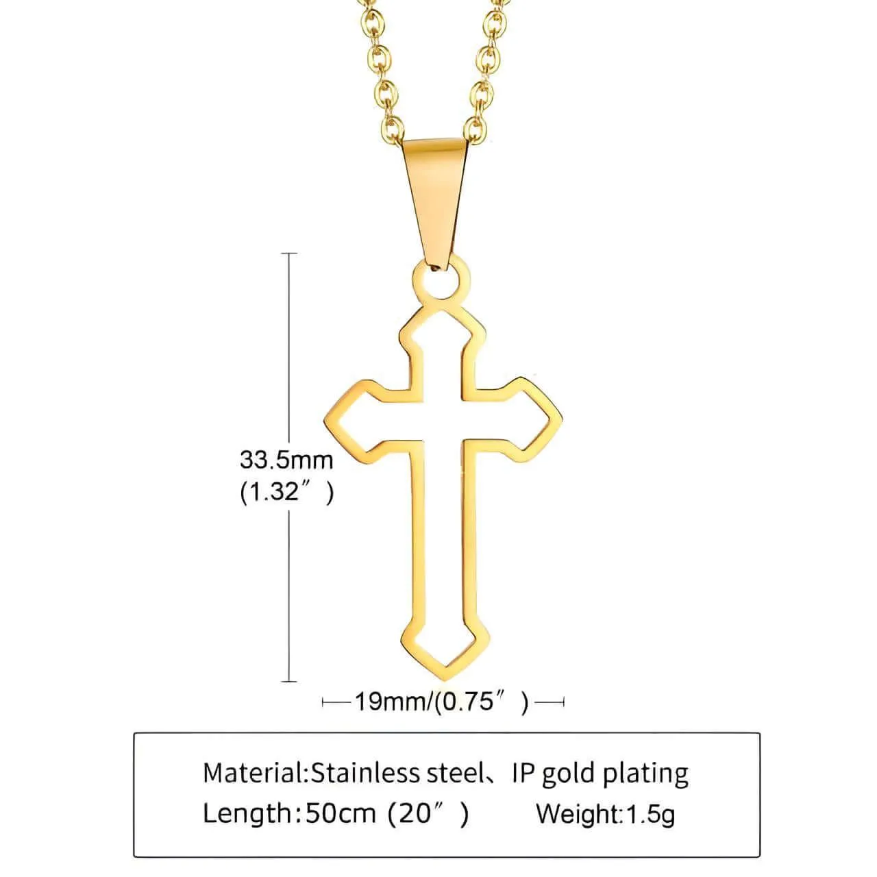 Men's Cross Pendant Necklace - Stainless Steel!