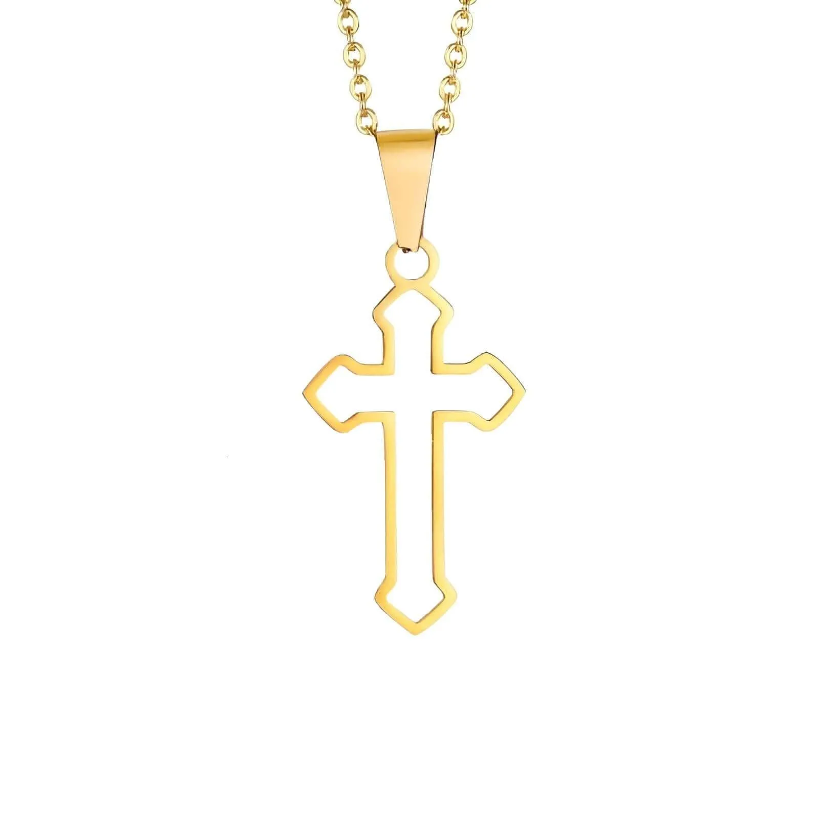 Men's Cross Pendant Necklace - Stainless Steel!