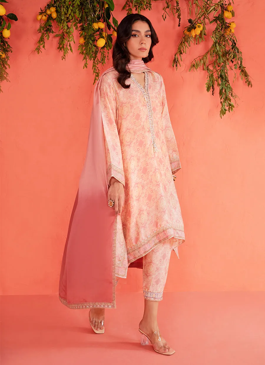 Mona Blush Shirt And Dupatta