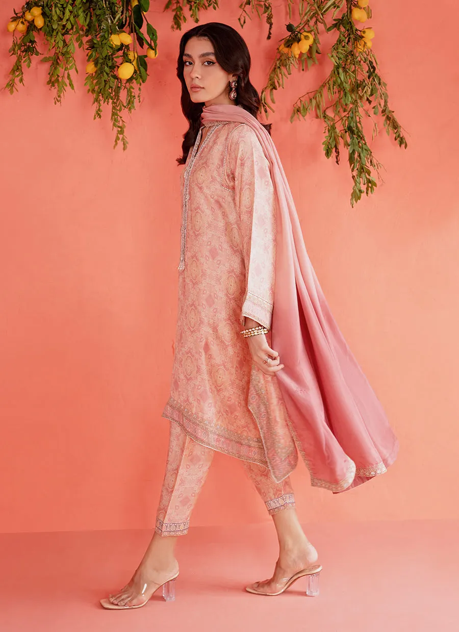 Mona Blush Shirt And Dupatta