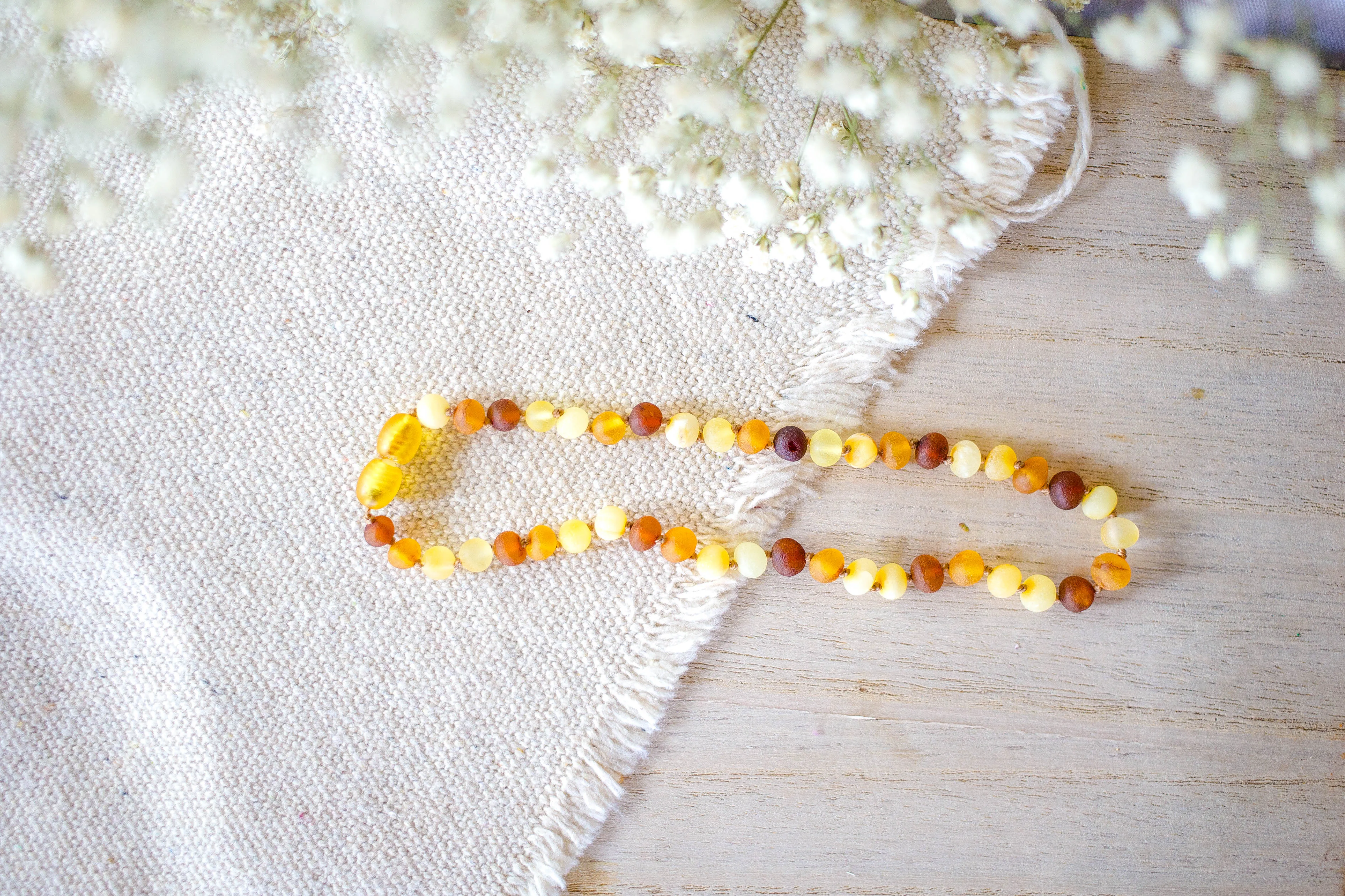 Multi Color Raw Baltic Amber Necklace