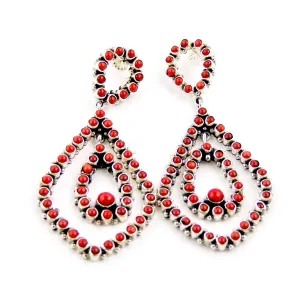 Multi Stone Coral Earrings