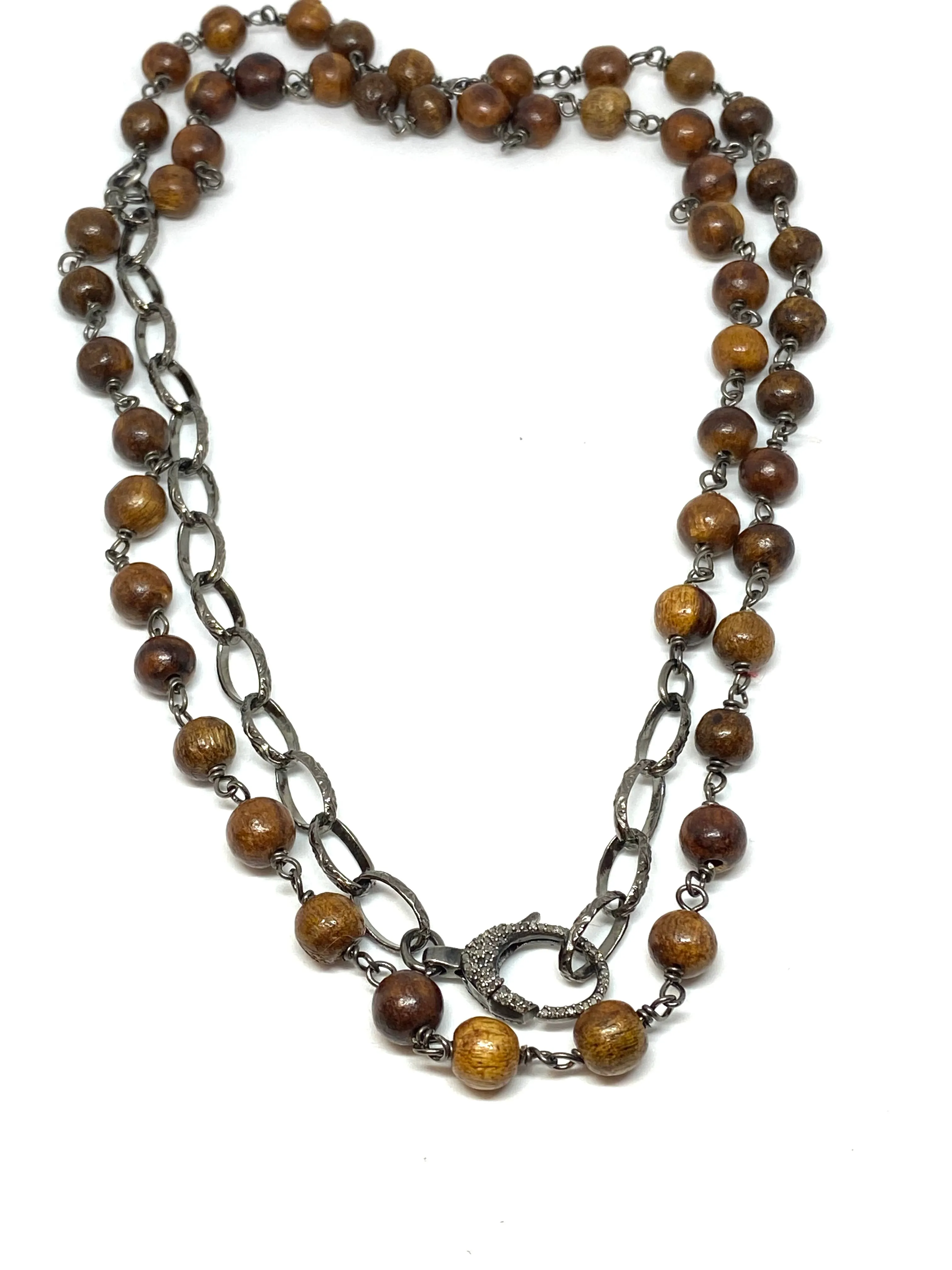 Nathan & Moe Medium Wood Bead Necklace