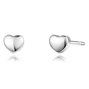 "Heart Bubble" Minimalist Heart Platinum Stud Earrings