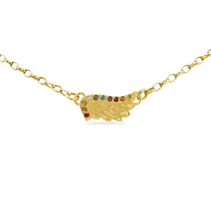 Rainbow Diamond Venetian Wing Necklace