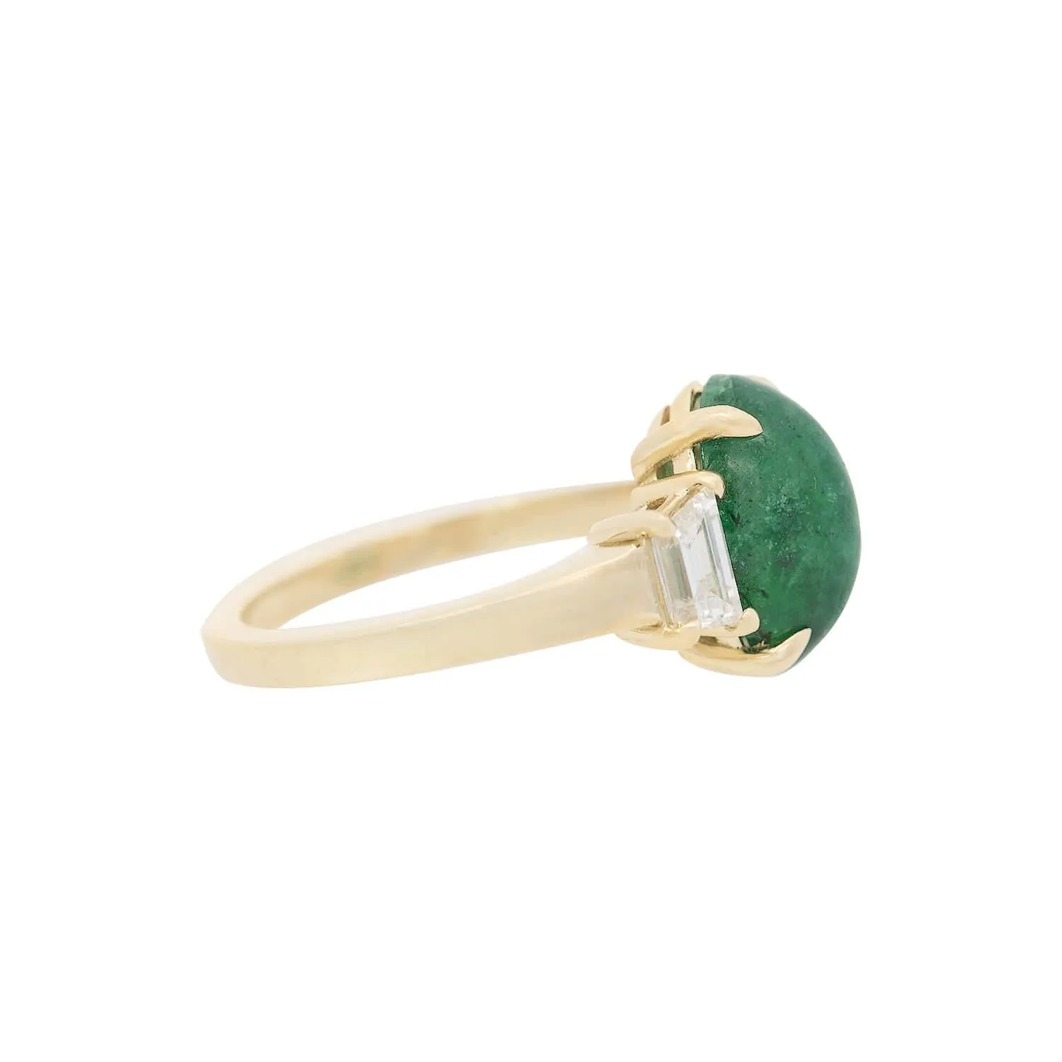 Retro 18k Emerald and Diamond Ring