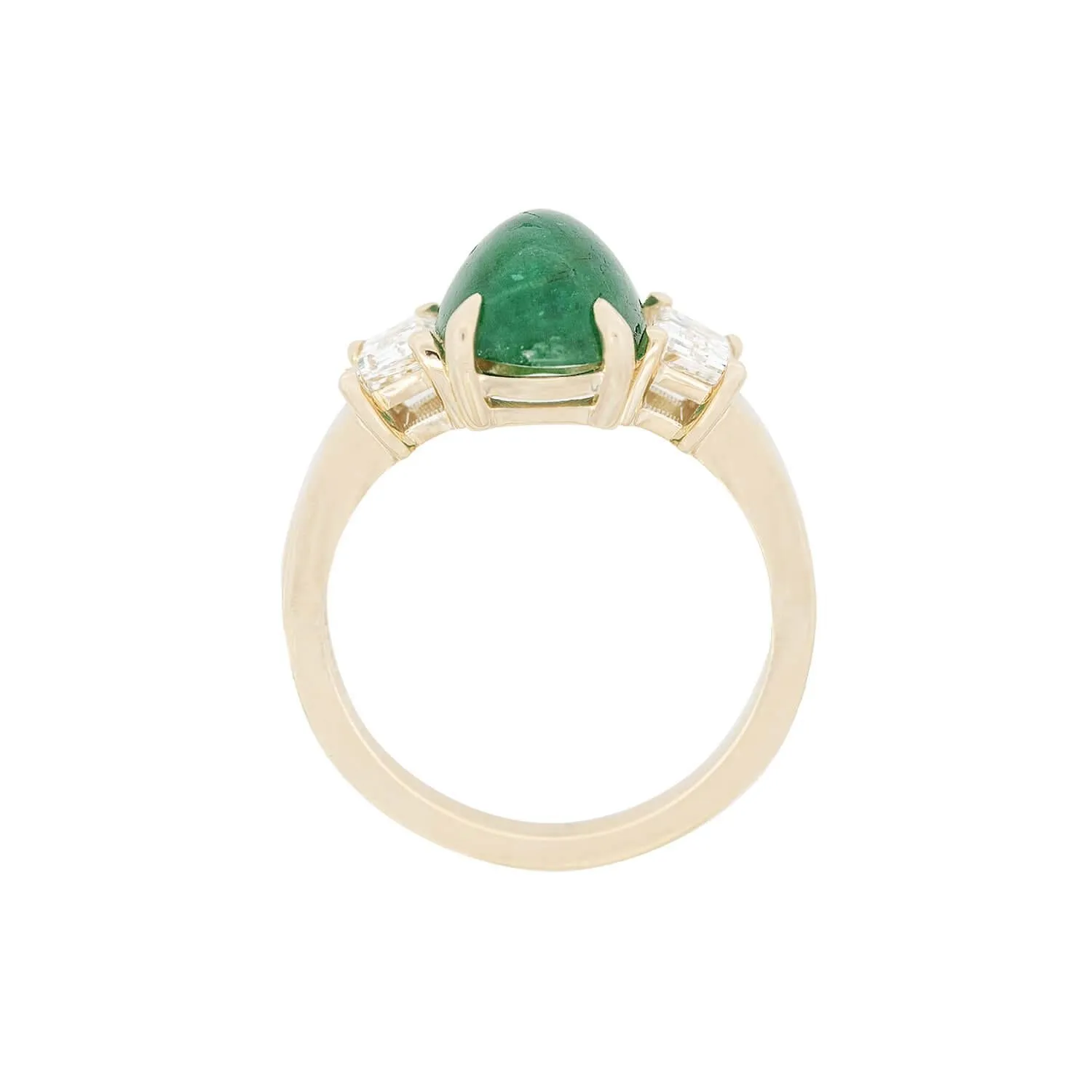 Retro 18k Emerald and Diamond Ring