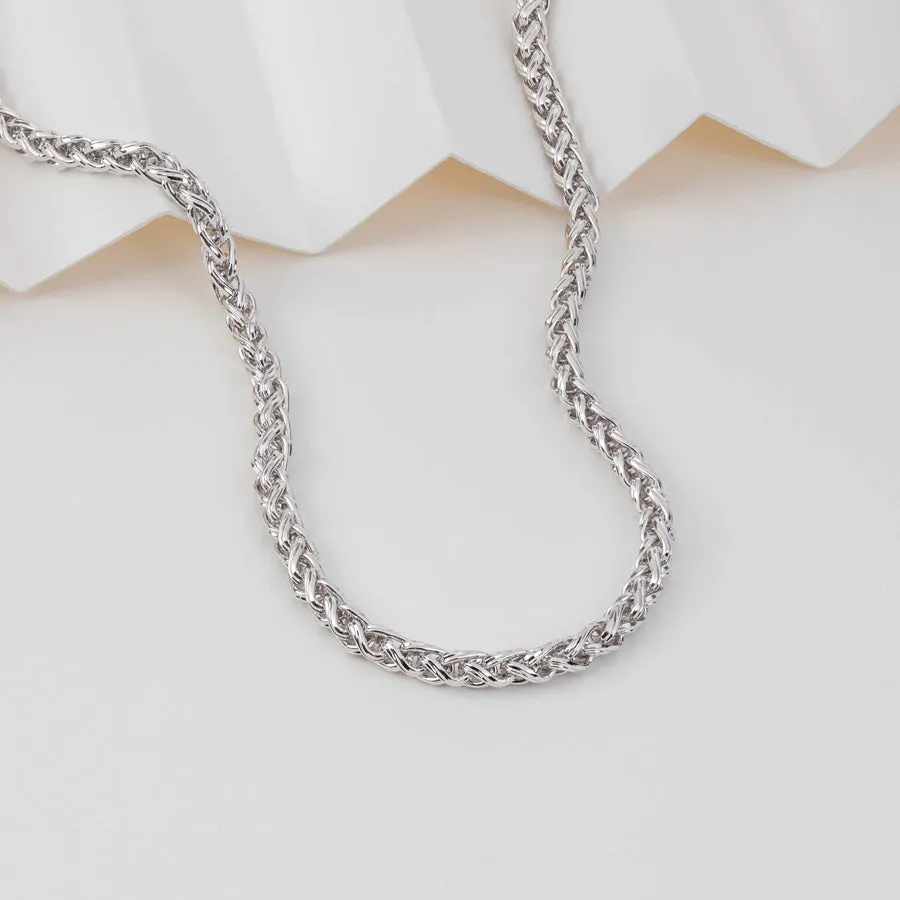 Riley Rope Chain Silver Necklace