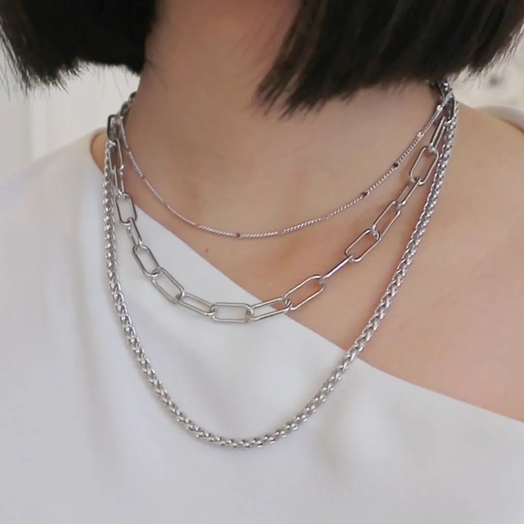 Riley Rope Chain Silver Necklace