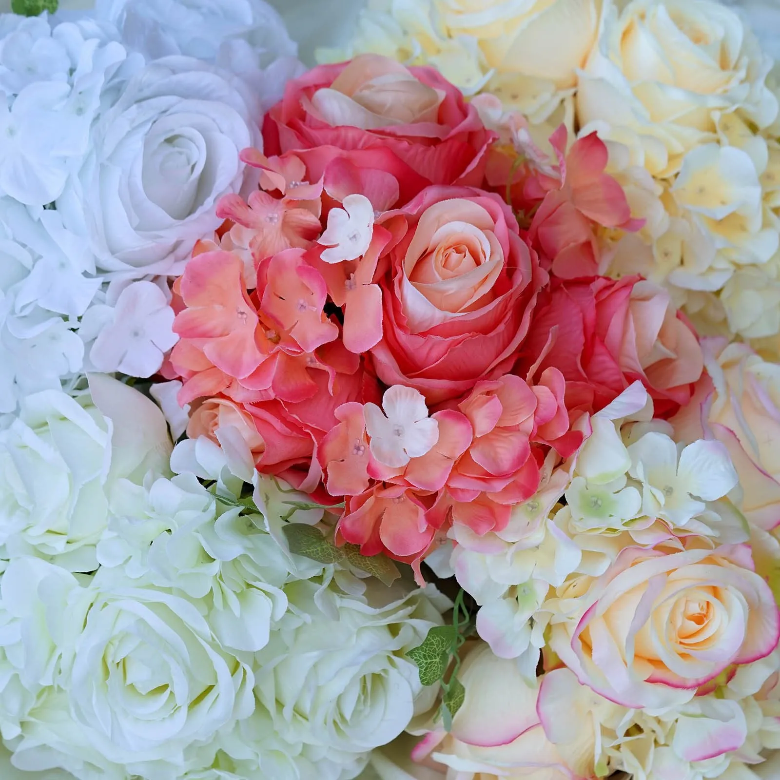 Rose & Hydrangea Bouquet Artificial Silk Flowers - Red