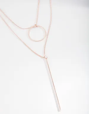 Rose Gold Geometric Layered Necklace