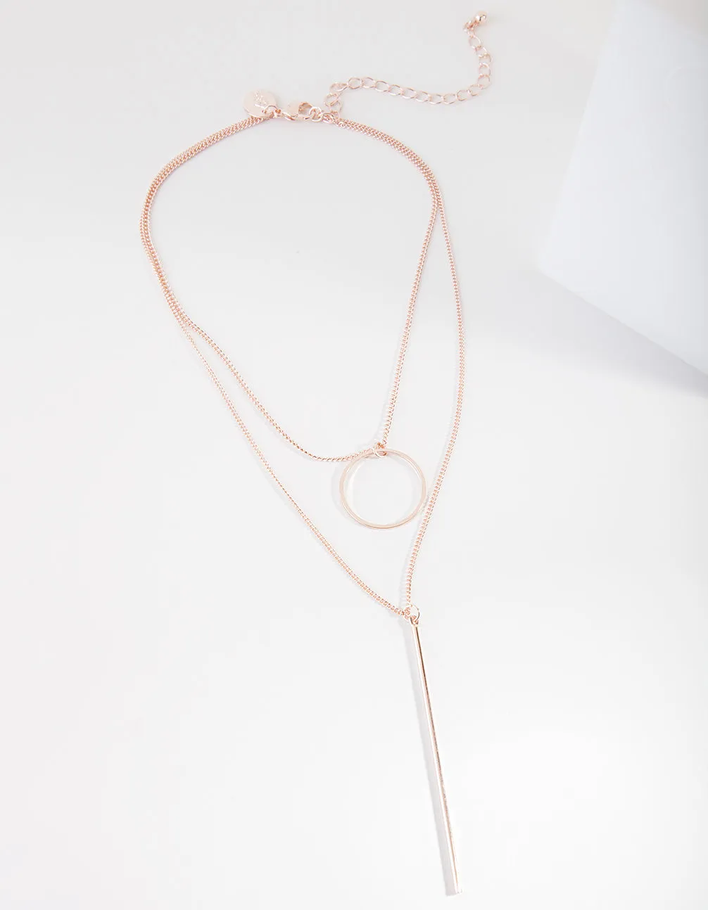 Rose Gold Geometric Layered Necklace