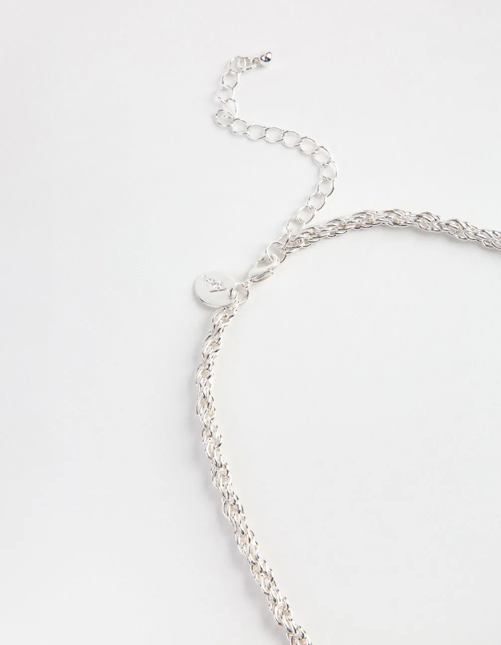 Silver Thick Woven Chain 40cm Necklace