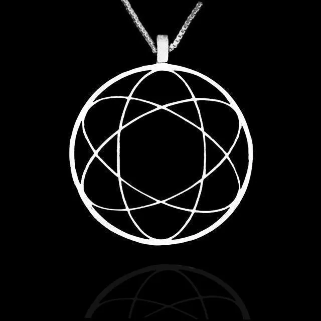 Sri Yantra Silver Plated Necklace Charm Pendant Silver Chain