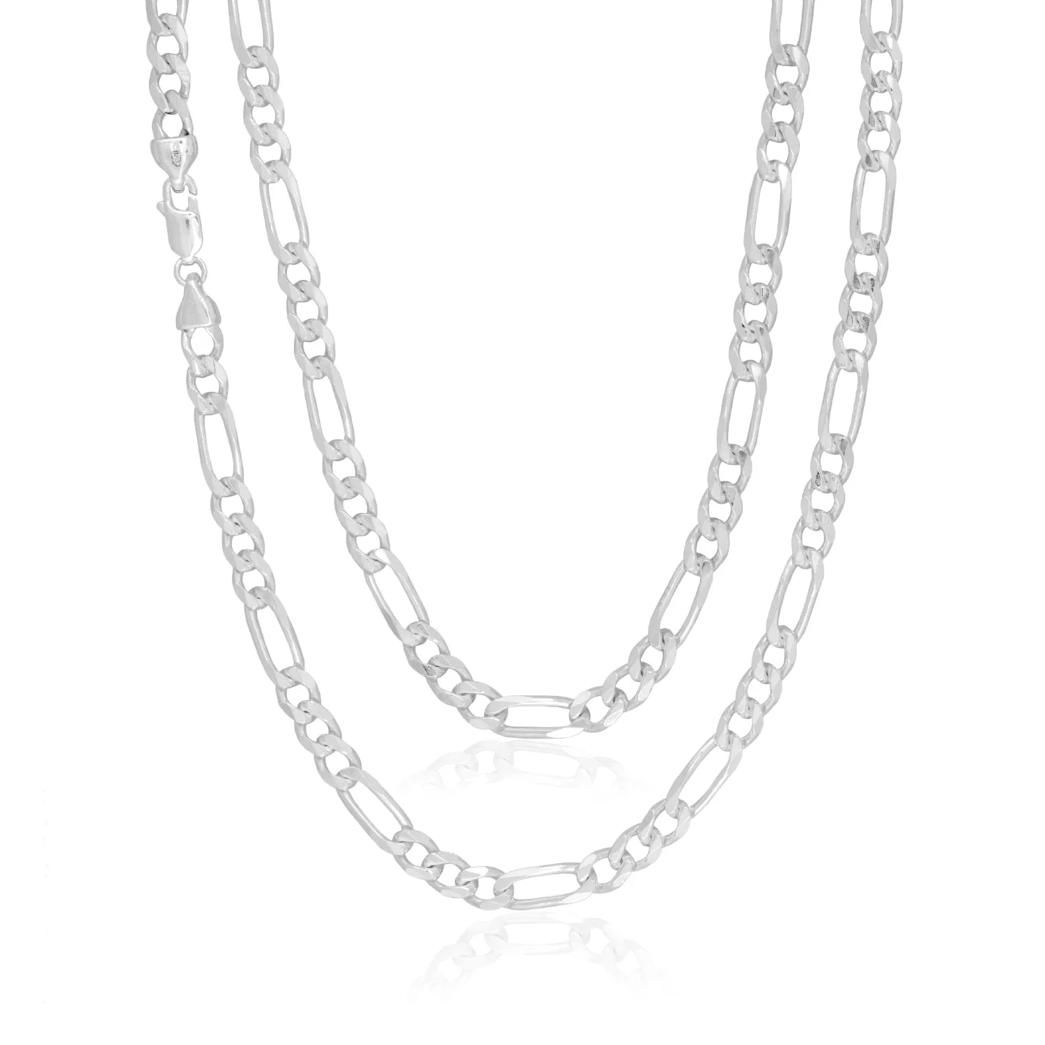 Sterling Silver 55cm 1:3 Figaro 150 Gauge Chain