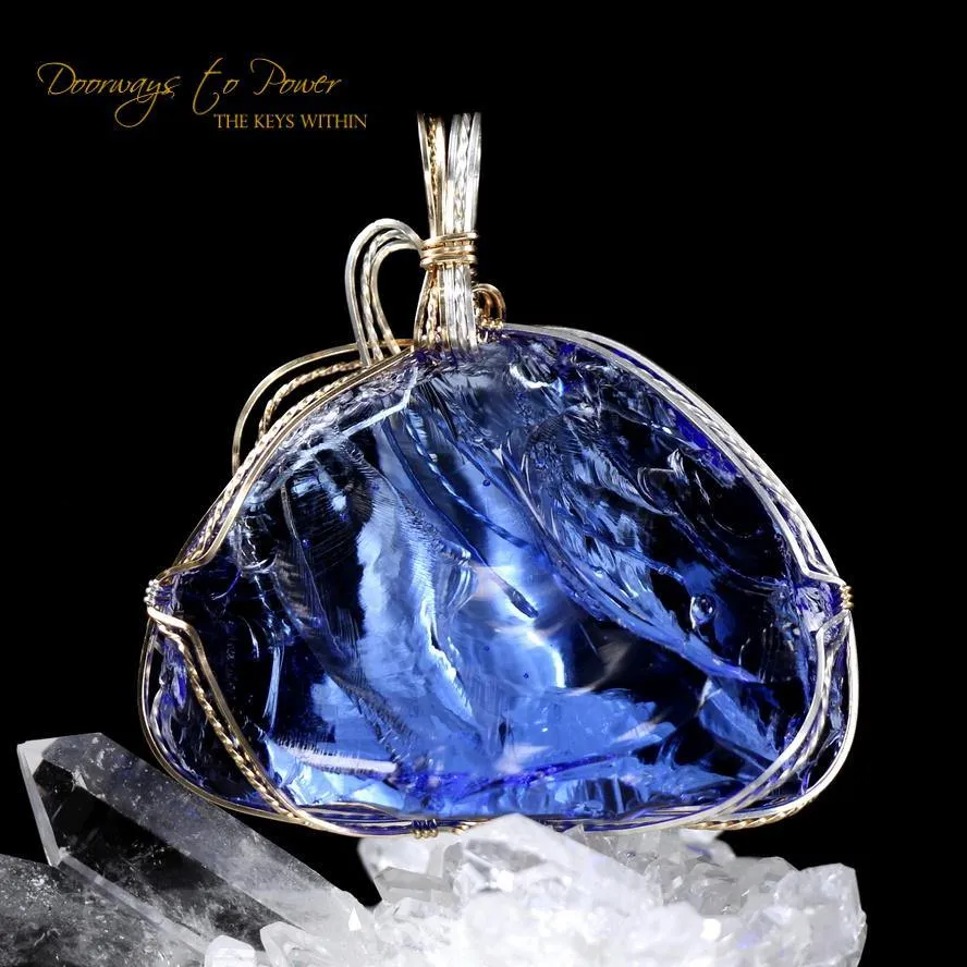 Tanzanite Fire Elestial Sapphire Andara Pendant 'Lu·Mi·Nar·Y'