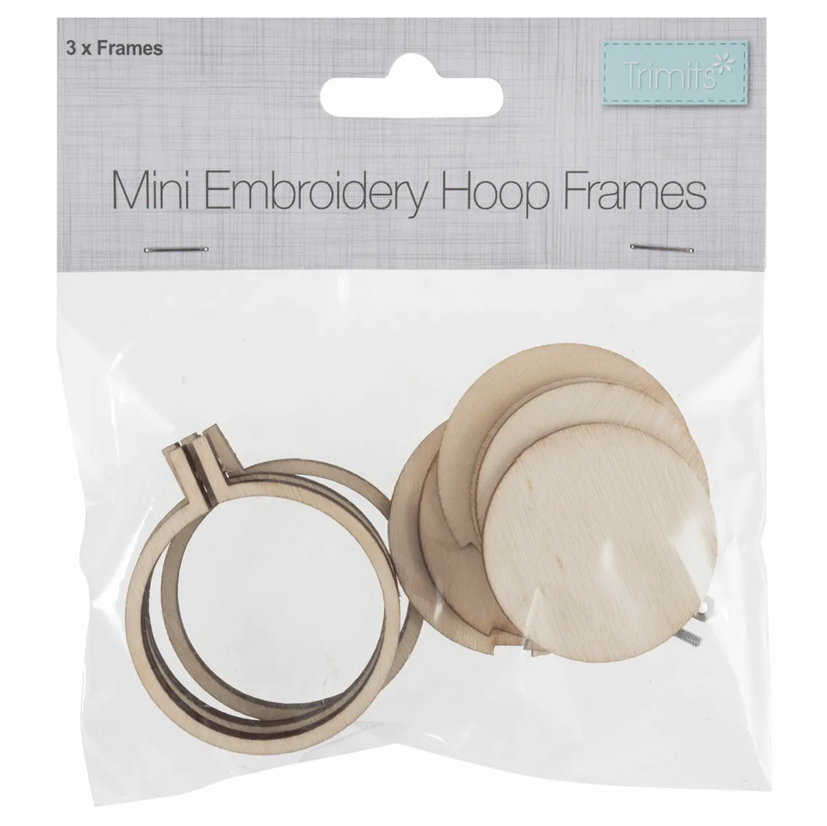 Trimits Mini Embroidery Round Hoop Frames - 40 x 40mm (Set of 3)