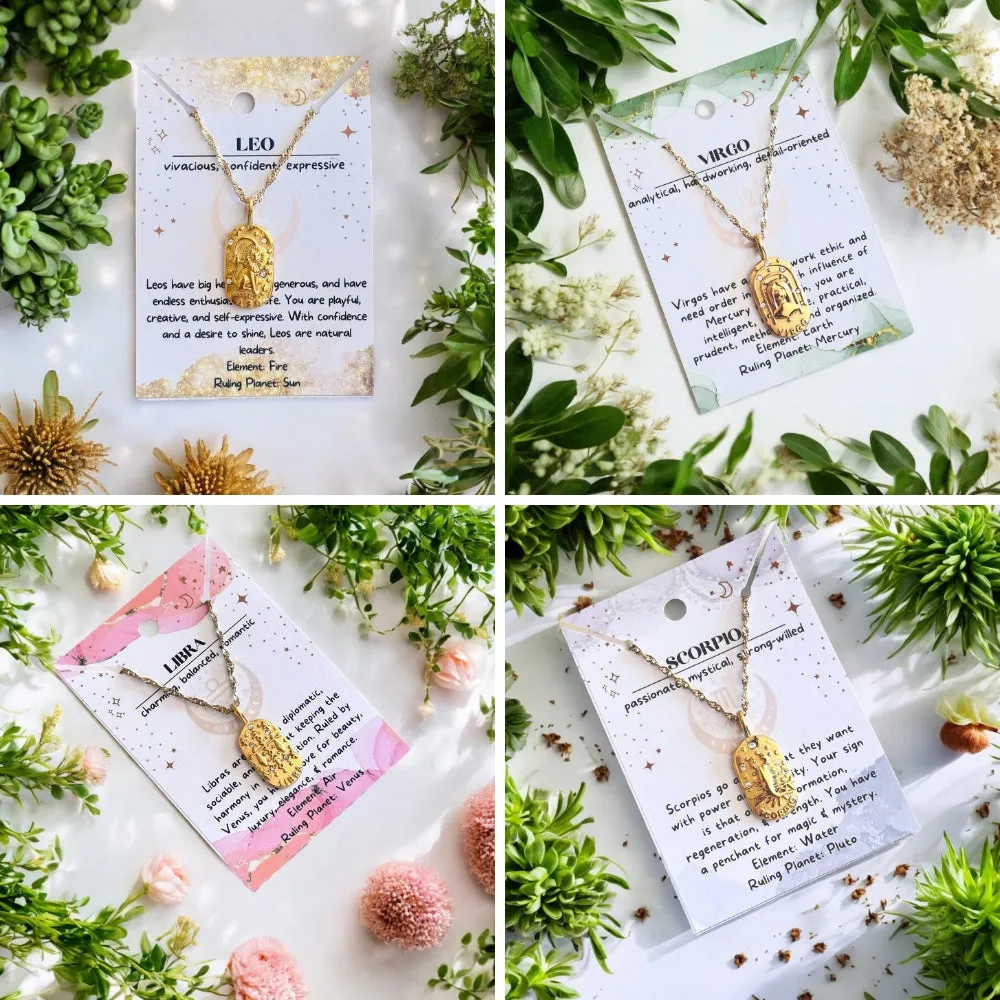 Wholesale Zodiac Necklaces Starter Set - 18K Plated Waterproof