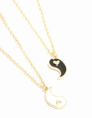 Ying & Yang Heart Necklaces 2-Pack